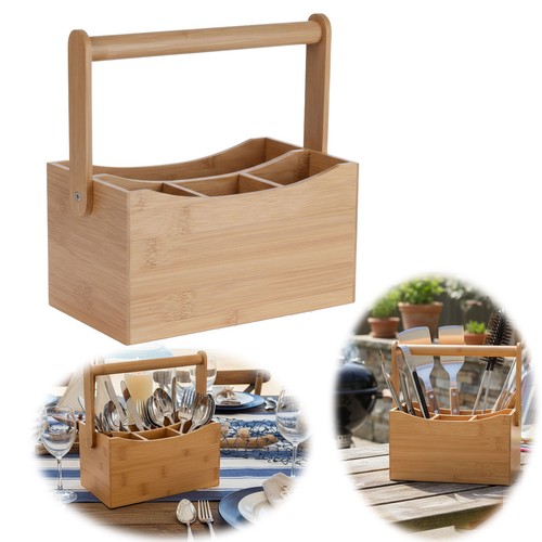 Holz besteckhalter 22cm braun - holz,