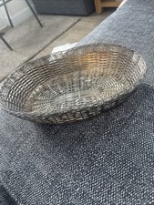 Vintage Brotkorb silberfarben geflochten