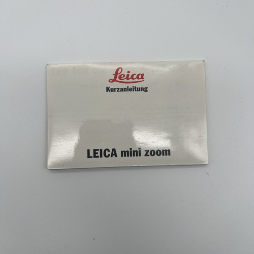 Leica mini zoom kurzanleitung - leica,