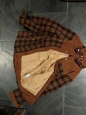 Herren Flanellhemd Winterjacke mit Innenfutter Rot/Coffee Größe S
