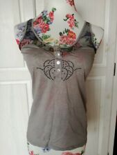 *NEU* Makena Lei edles graues Designer Top mit Strass 36 XS-S