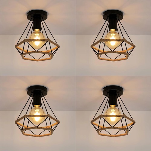 Retro deckenlampe hanfseil - deckenlampe,
