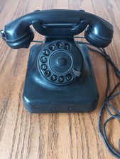 Altes DDR Telefon Bakelit schwarz mit Wählscheibe Post  aus den Jahren 1954