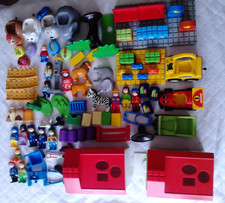 Playmobil 123 Konvolut Zubehör Sortiergaragen Tiere Figuren Rennauto Schiebezug