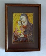 Marienbild, Mutter Gottes Bild (Ikone)  19 cm x 14,5 cm im Holzrahmen