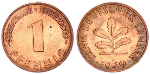 Brd pfennig 1949 - pfennig, bank