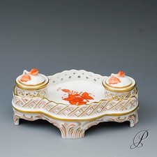 Herend Porzellan Schreibset  im Dekor Apponyi orange