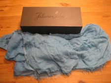 Original Faliero Sarti Damen Schal Tuch Halstuch 200 x 140 cm blau türkis - TOP