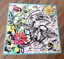 NEU - Roeckl Tuch, 100 % Baumwolle, signiert, Motiv Libellen und Frühlingsfarben