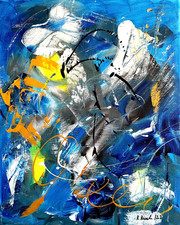 Acryl Gemälde 40x50 Original handgemalt abstrakt modern bunt Unikat Wandbild 334