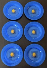 Dessertteller Kuchenteller Glas, Set 6 Stück, 21 cm, Farbe Blau, Gebraucht