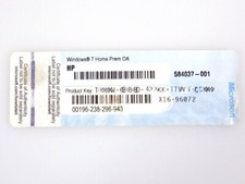 Microsoft Windows 7 Home Premium OA Lizenzaufkleber mit Product Key Code Serial