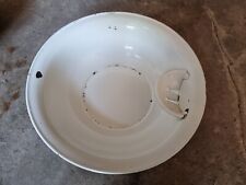 alte Waschschüssel Emaille weiß mit Seifenablage