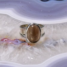 Rauchquarz Ring, 925er Silber