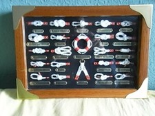 Marine Knotentafel Diagramm Holz/Messing/ Glas