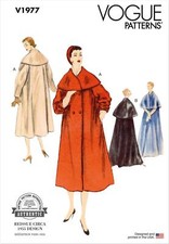 Schnittmuster Vintagemantel 50er Jahre Vogue v1977 32-40/42-50