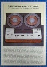 Tandberg 3000X Stereo HiFi Tonbandmaschine Informationsblatt B23047