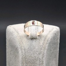 Bandring Rotgold 333er mit Granatstein 8 Karat Goldring Damenring 