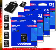 Micro SD Karte 8GB 16GB 32GB 64GB 128GB Smartphone Handy Speicherkarte 100MB/s