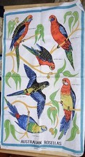 Wischtuch Leinen Abwaschtuch Papagei DDR-Stil aus Nachlass Australien Polen
