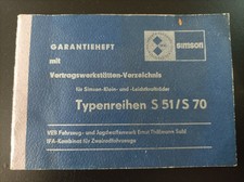 Simson Garantieheft S 70