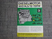 DDR VEB IFA Diesel Motor Prospekt Sheet Brochure 1971 Deutsch selten rare
