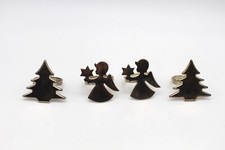 Set 4 silberne Serviettenringe