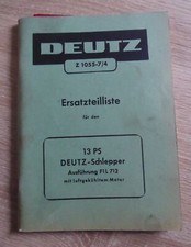 Deutz Schlepper F1L712 Ersatzteilliste