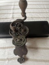 Alter Bohnenschneider Gusseisen Antik Holzgriff