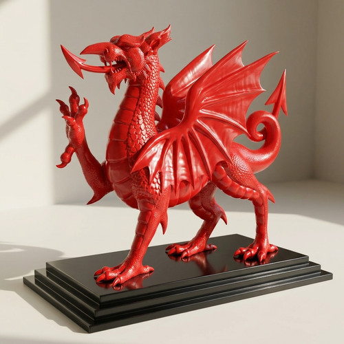 Welsh dragon statue - welsh,