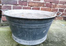 Vintage Zinkwanne rund Metall