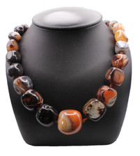 Collier Edelstein Achat Braun