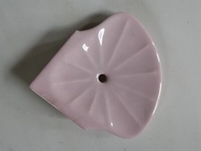 alte rosa Eck Fliesen Seifenschale Retro Kachel abnehmbar Muschel Vintage RAR