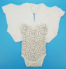 3x Kurzarm Body Weiß Mädchen in Gr. 62/68 (3-6 M)    100% Baumwolle