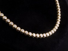 Exklusives Brillant Tennis Collier Riviere ca. 10,00ct  48g 750/- Gelbgold