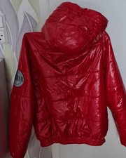 Damen Jacke Glanz Rot Große