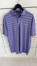 Ralph Lauren RLX Herren Polo Hell Blau Pink Gestreift XL 54 Neu