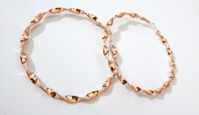 KlappCreolen Metall Damen gedreht Muster rosegoldfarben 80 mm riesig