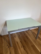 Esstisch weißes Glas 120x80 bis 180x80