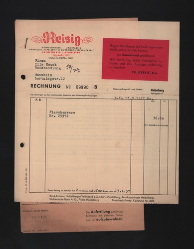 Heidelberg rechnung 1957 fr - 1957,,