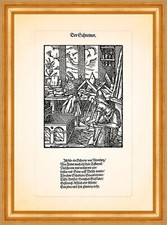 Der Schreiner Der Tischler Truhe Schrank Amman Holzschnitt Stände 088 Gerahmt