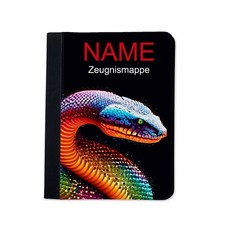Zeugnismappe Schlange personalisiert mit Name Urkundenmappe Dokumente A4+