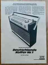 ITT Schaub Lorenz Touring 103 Internat Kofferradio Original 1971 Vintage Werbung