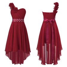 Mädchen One-Shoulder Kleid Blumenmädchenkleid Asymmetrischem Elegant Abendkleid