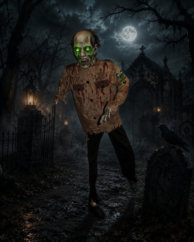 Zombie polizist 70m mit - zombie-polizist,
