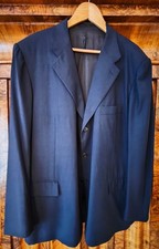 Kiton Anzug Wolle Blau Luxus Italien Vintage XXL 56
