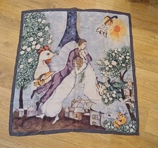 Foulard Seidenschal / Tuch von Artrepro Medici Marc Chagall Brautpaar Eiffelturm
