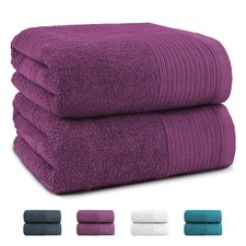 2-er Set Saunatücher 180 x 90 cm Duschtuch Groß Frotee Badetücher 100% Baumwolle