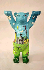 Buddy Bär Berlin Skulptur 22.7 cm Valeriu Kurtu Version "BBB_grün" Parkszene