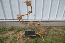 Blumenbank Bambus 50er 60er Blumenständer Vintage Shabby Nierentisch Ära